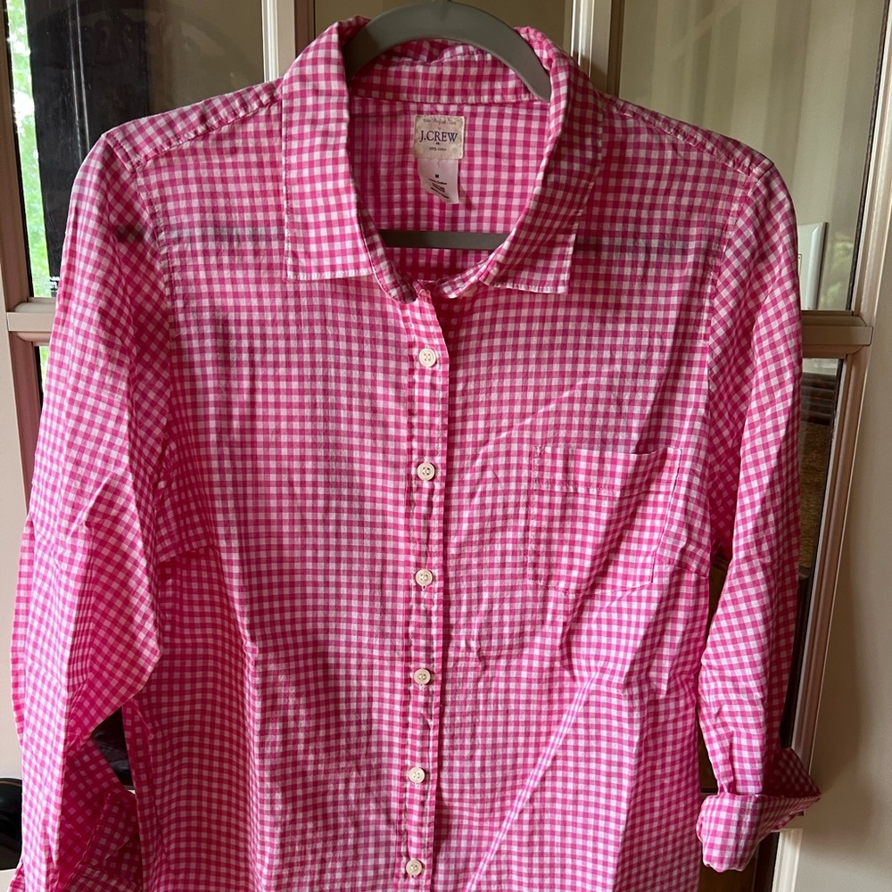 J. Crew Cotton Gingham Button Down - image 1
